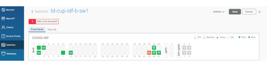 Wired Assurance topology view