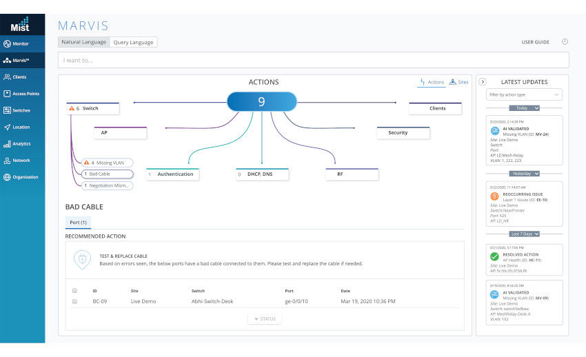 Marvis Actions for wired switches