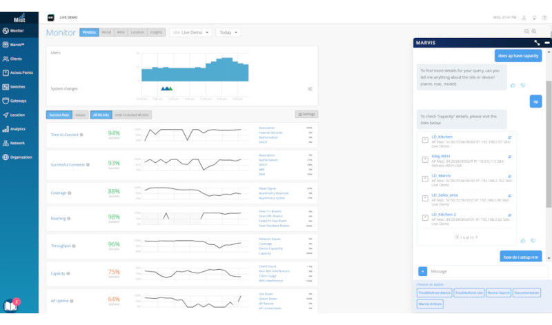 Screenshot der Benutzeroberfläche des Gesprächsassistenten Marvis