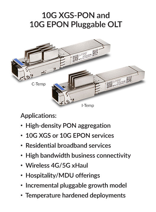 Figure 2: Integrated 10G PON OLT transceivers