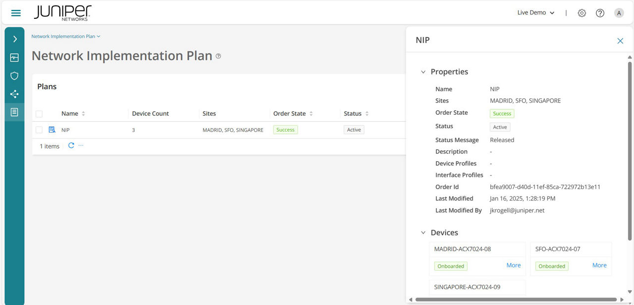 Figure 1: A network implementation plan drives the automation of device onboarding