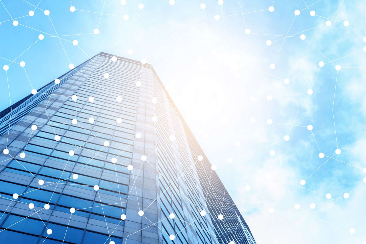 Modern high rise building with sky view