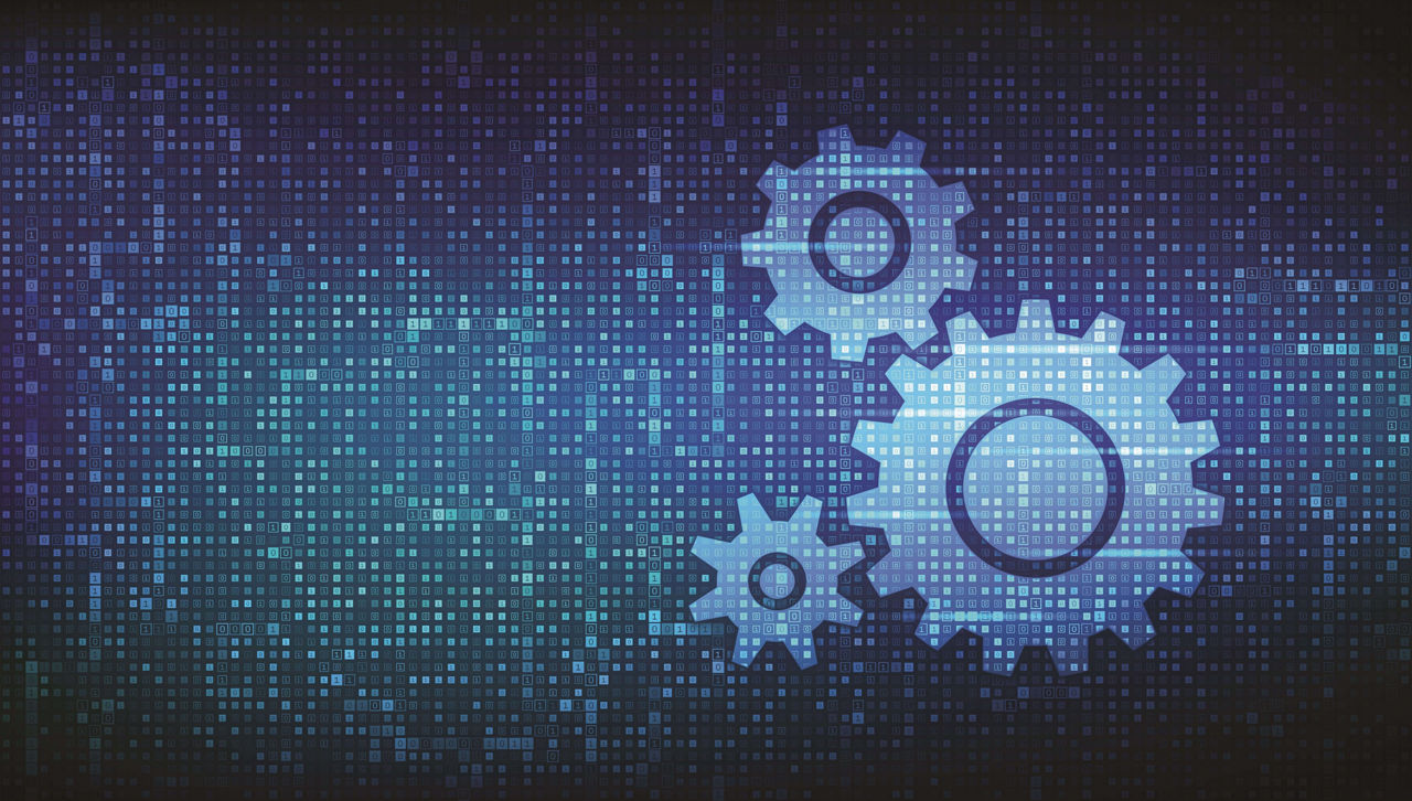 噛み合って動作する3つの歯車