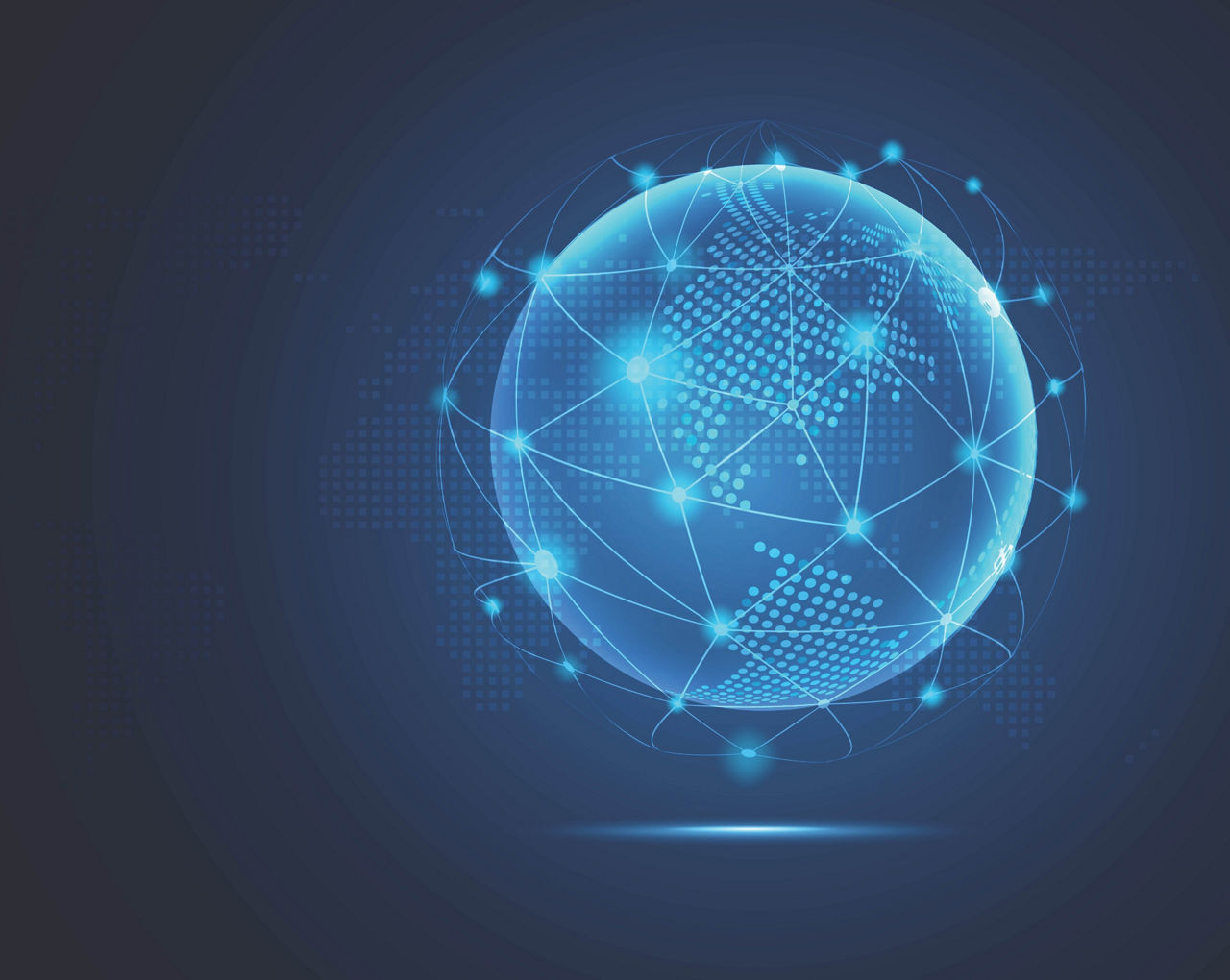 接続ポイントのネットワークで覆われた地球