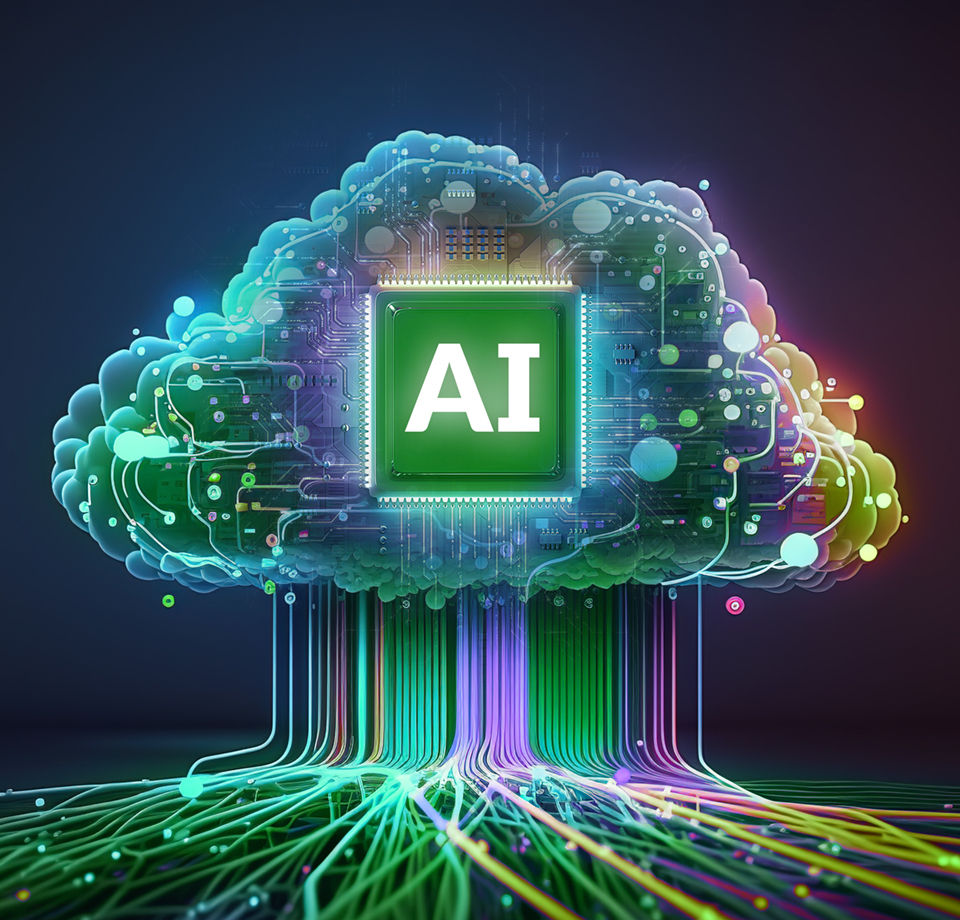 Cyber security, AI Mind, Network Management, Modern Data Center, Cloud Networking, AI Generated Art