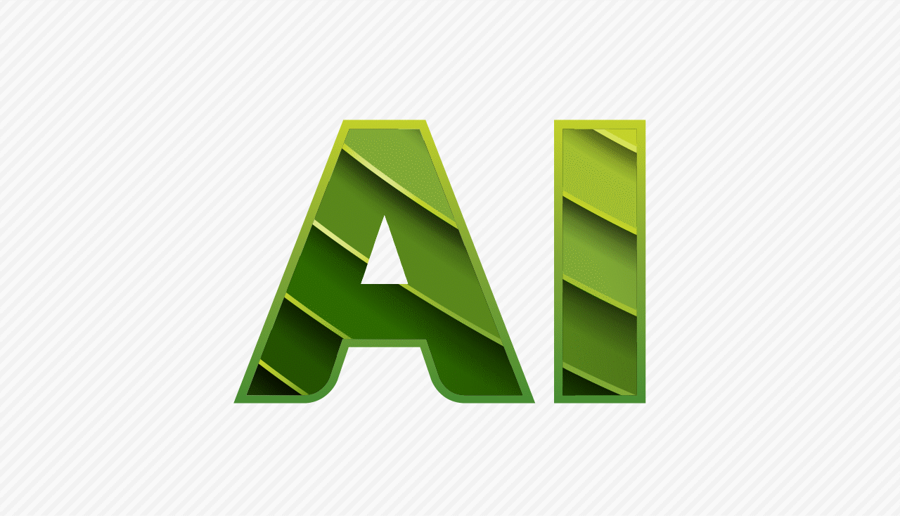Stylized block letters of AI representing artificial intelligence