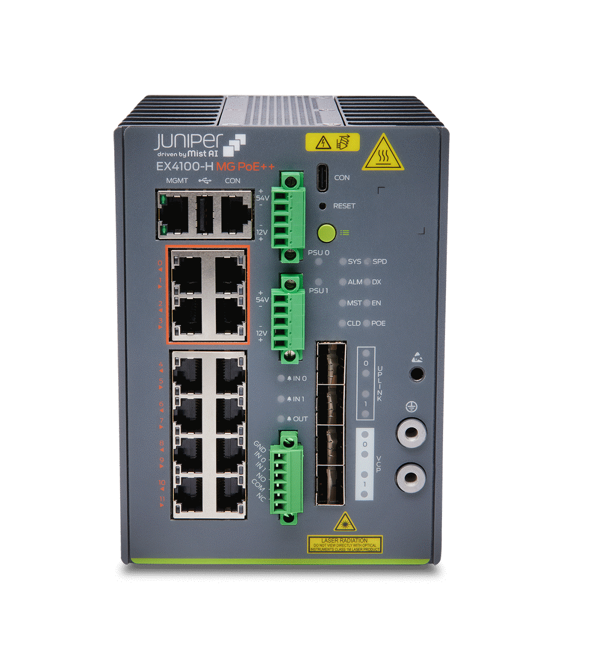 瞻博网络 EX4100-H-12MP 正面俯视图