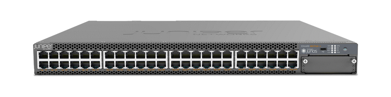 EX4400-48mpイーサネットスイッチの前上面の画像