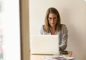 Woman working at computer 