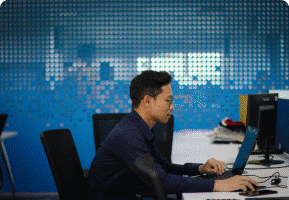 Man working at computer in office