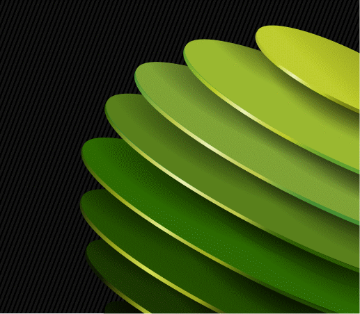 An array of green discs