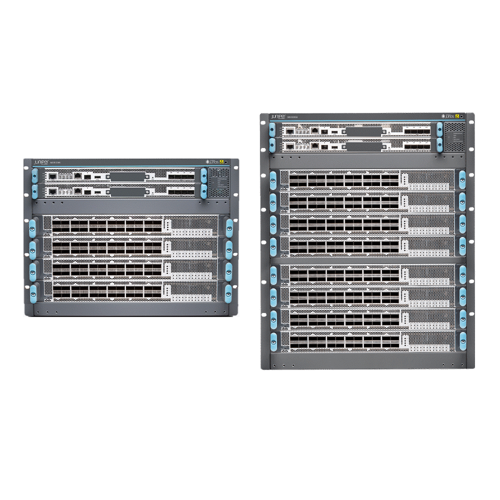 Front of MX10004 and MX10008 Universal Routing Platforms
