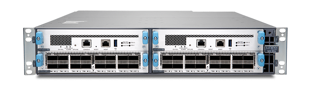 Front of MX304 Universal Routing Platform