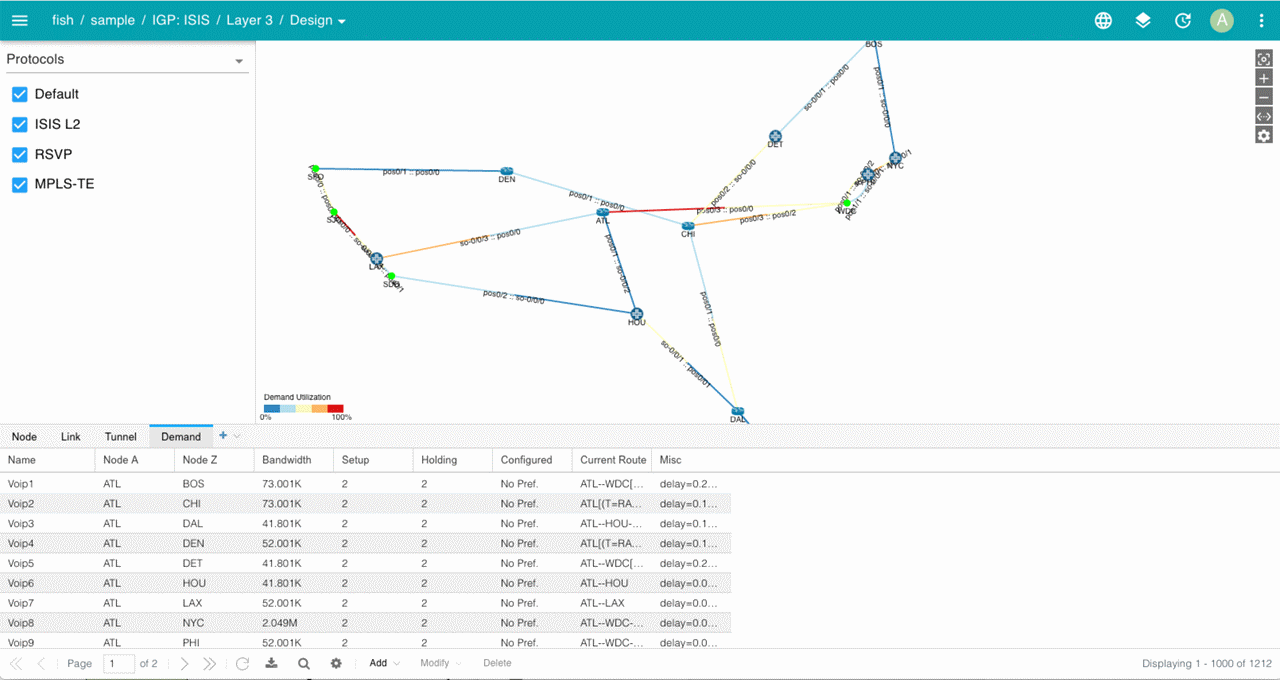 Paragon Automationインターフェイスのスクリーンショット