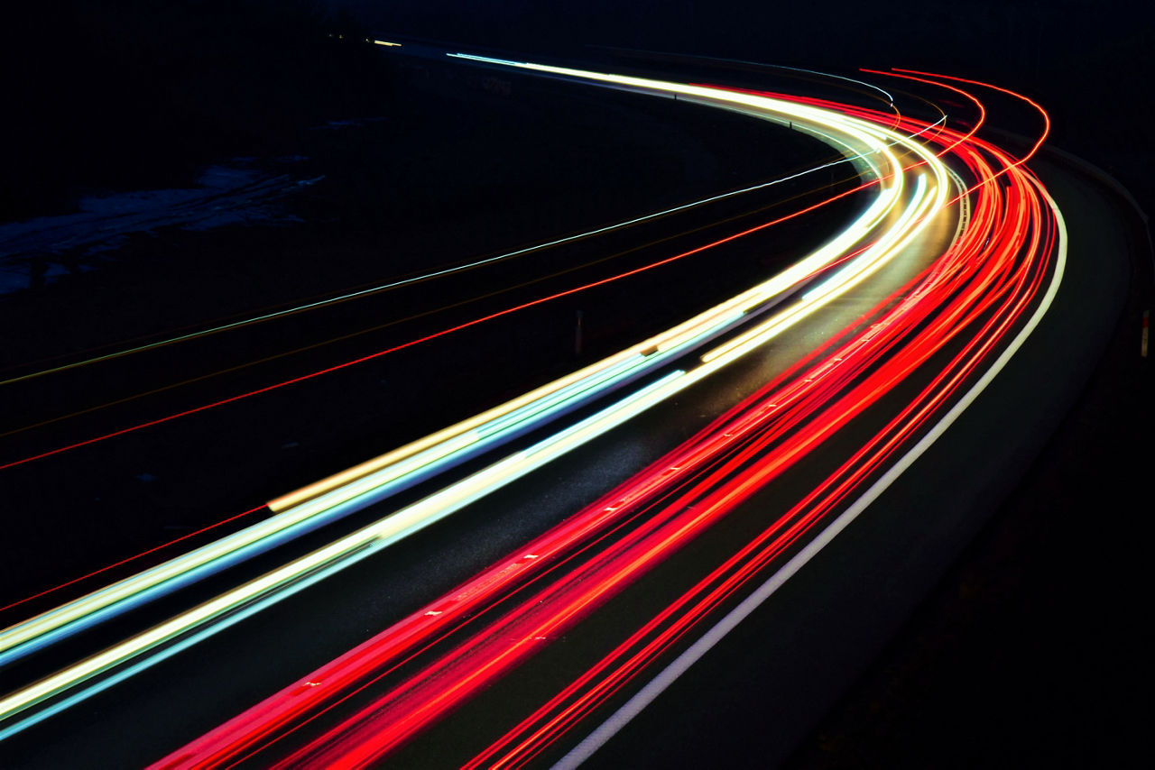 lights of cars with night