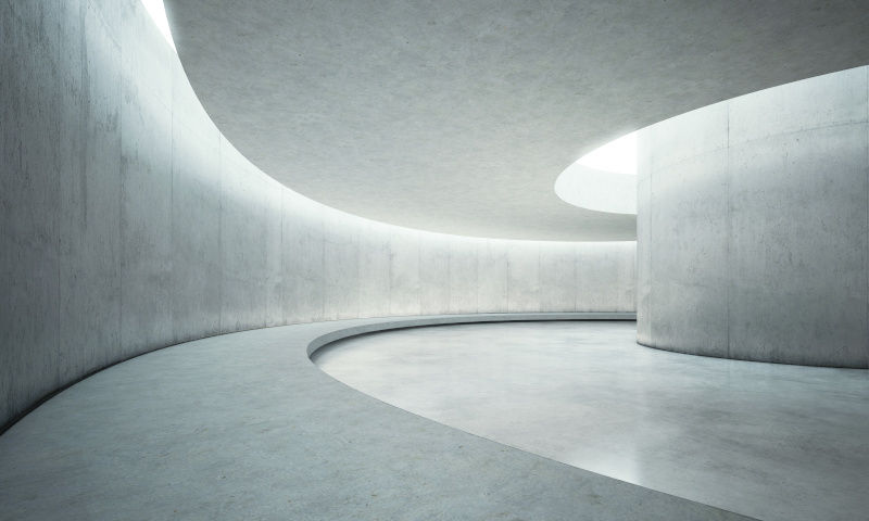 empty concrete open space interior with sunlight
