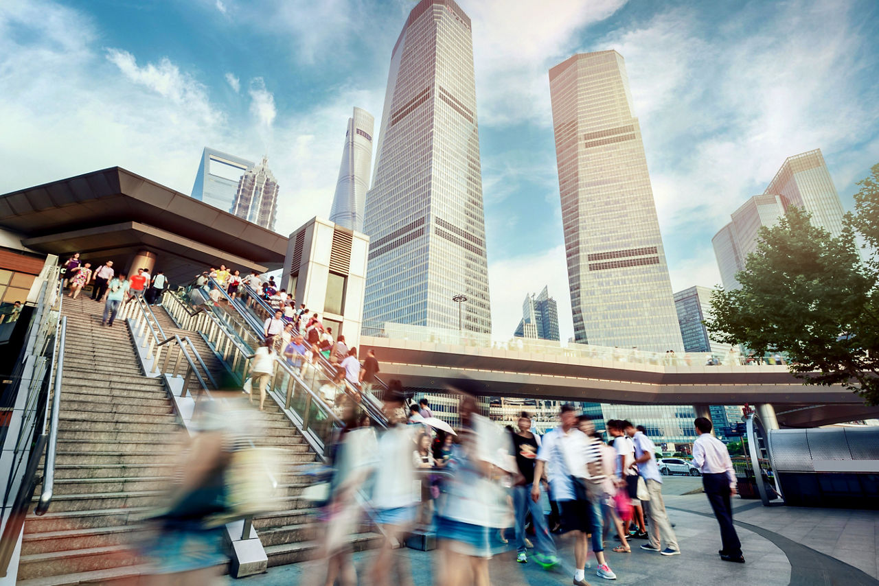 Modern City life in Shanghai，china