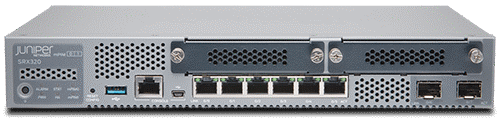 SRX320 firewall front with top view