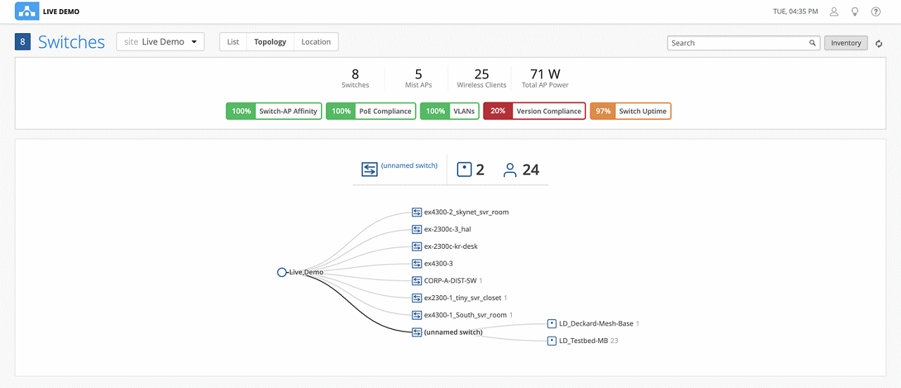 Switch Health Topology screenshot