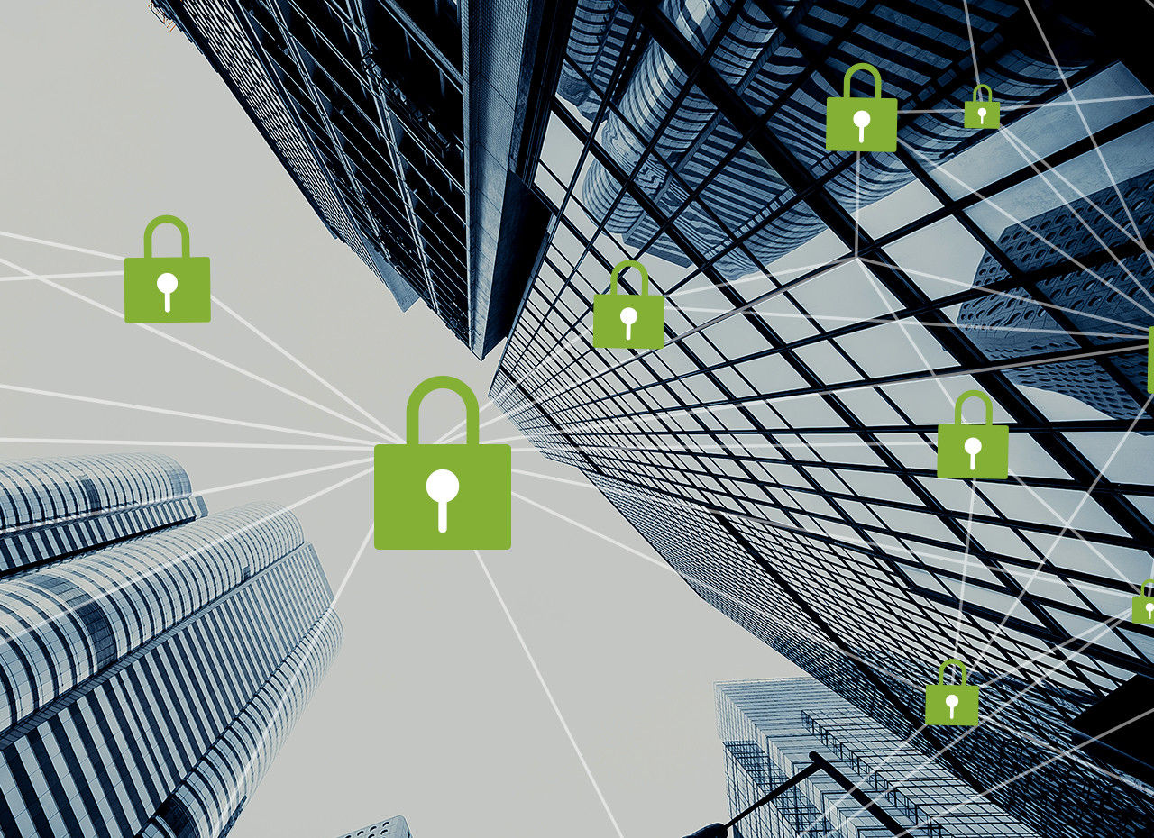 Buildings connected by network of security